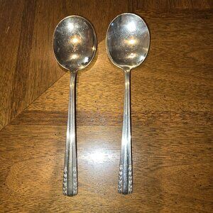Sterling Silver Alvin Chapel Bells Soup Spoons Vintage Set Of 2 6.25" 69g HS110